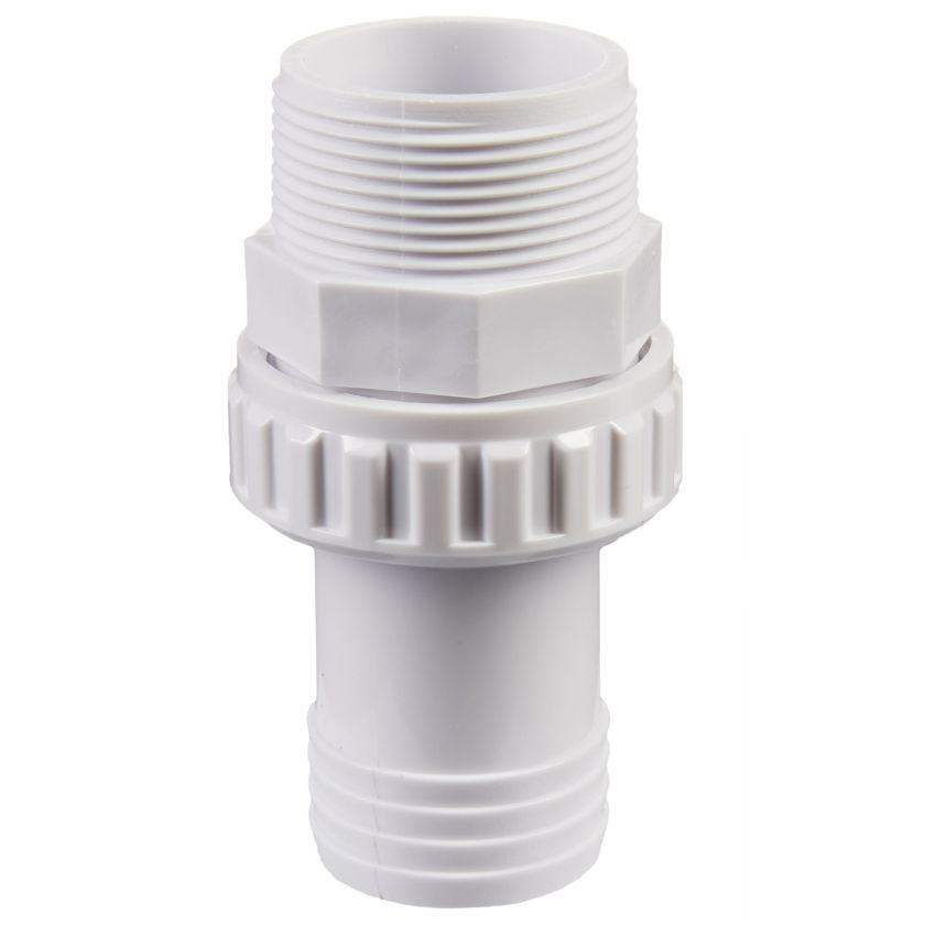 Hayward 1.5 Inch MIP x 1.5 Hose ABS Plastic Barbed Hose Fitting White | SP1493