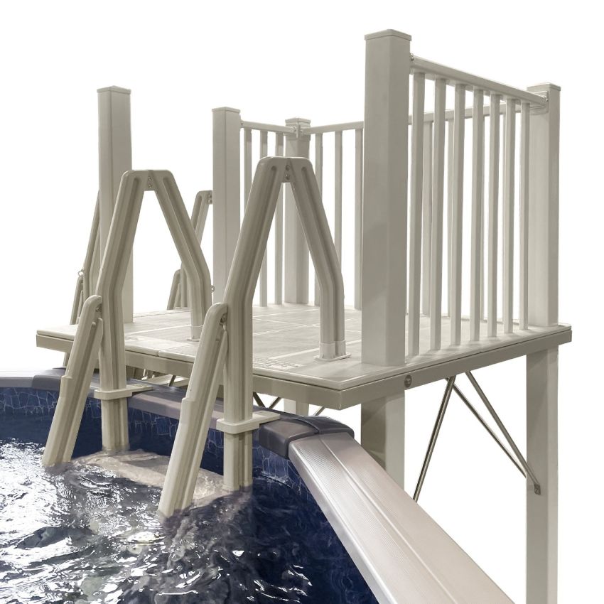 Ensemble de terrasse de piscine en résine de 5′ x 5′