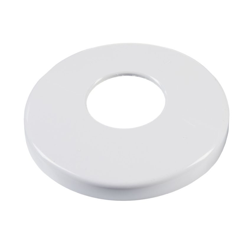 White ABS Plastic Round Escutcheon Plate for 1 ½ 
