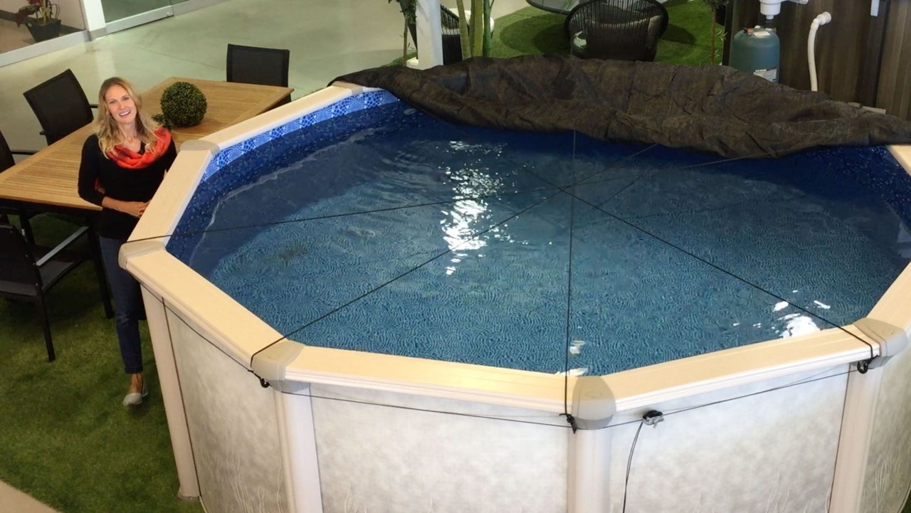 Elastic band system for above-ground pool